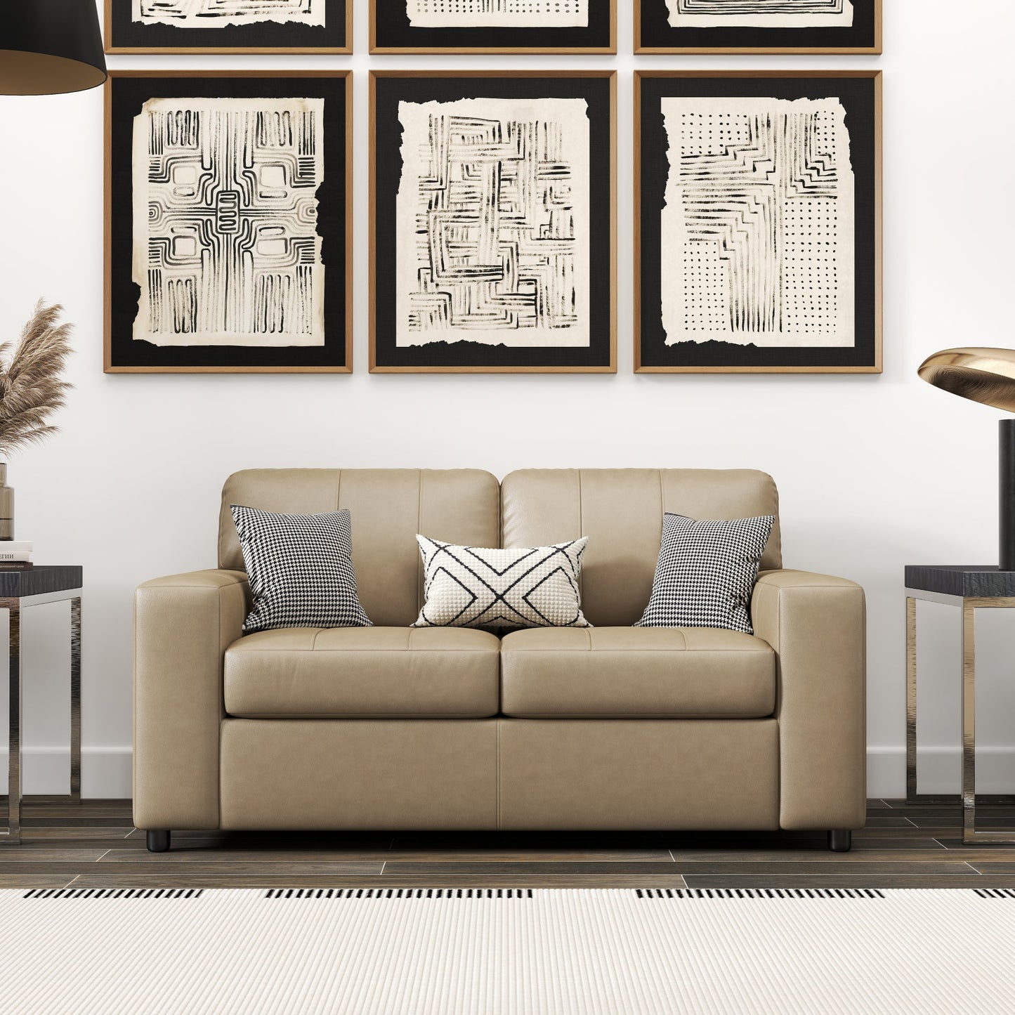 Roundhill Furniture Sakan Leather Upholstered Loveseat