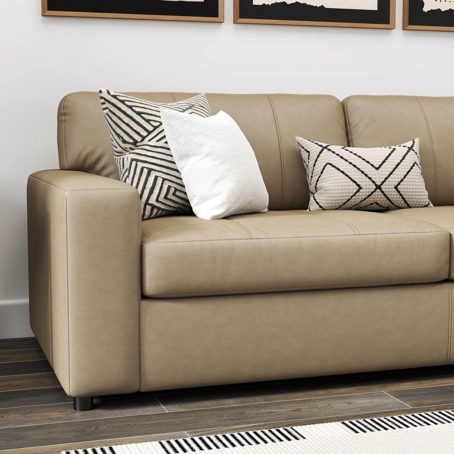 Roundhill Furniture Sakan Leather Upholstered Sofa