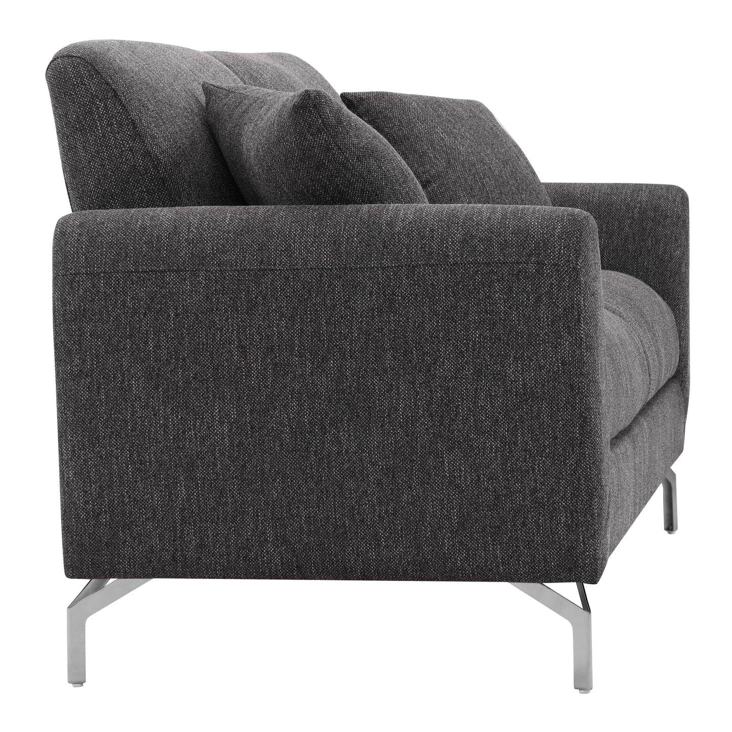 Noreen Contemporary Gray Fabric Rounded Arm Sofa