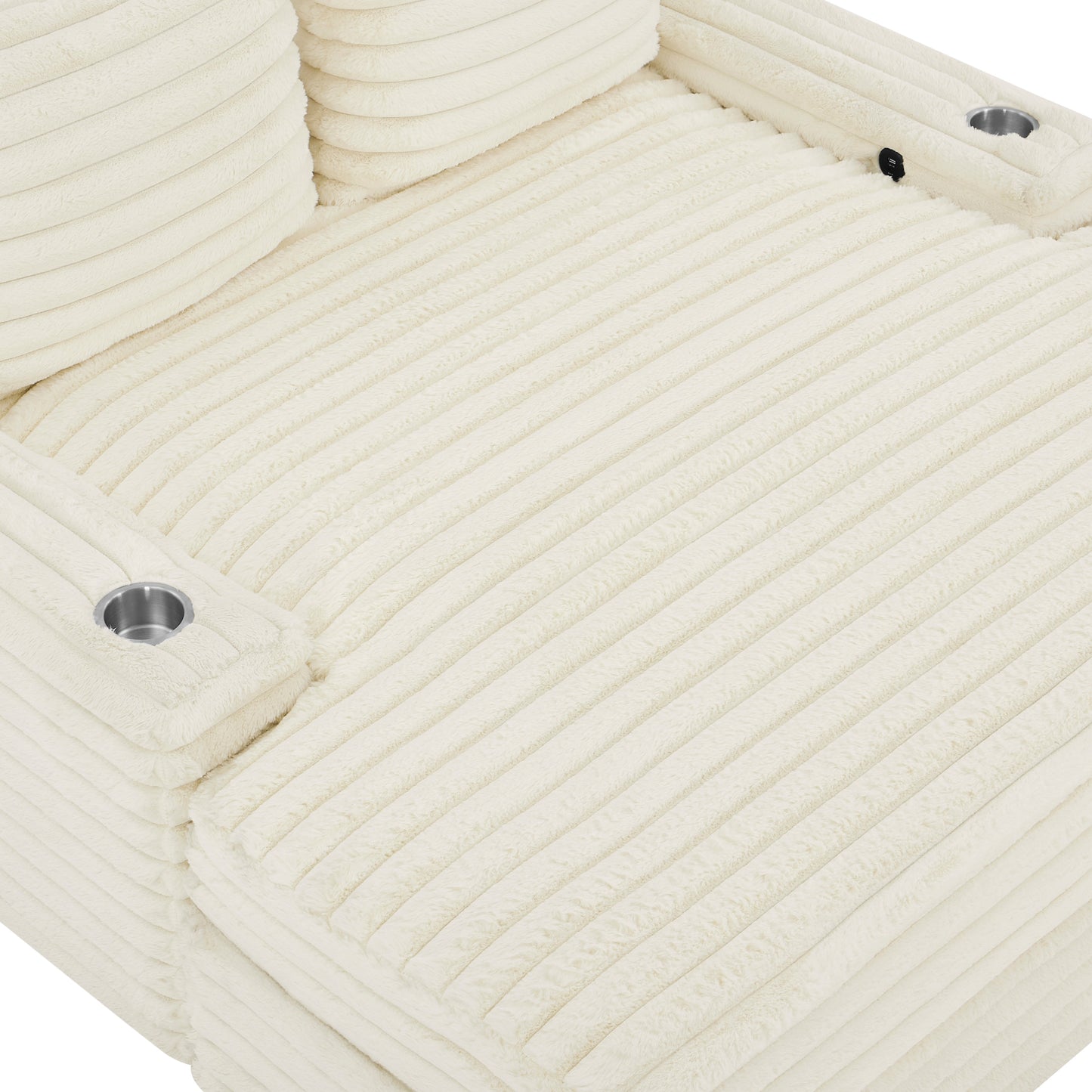 Roundhill Furniture Gaviella Plush Wide Wale Corduroy Oversized Multi-Functional Chaise Lounge