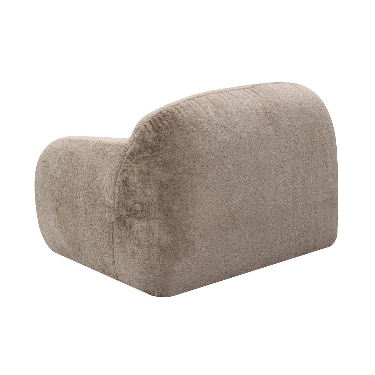 Roundhill Furniture Adell Polar Bear Faux Fur Swivel Cuddle Chair