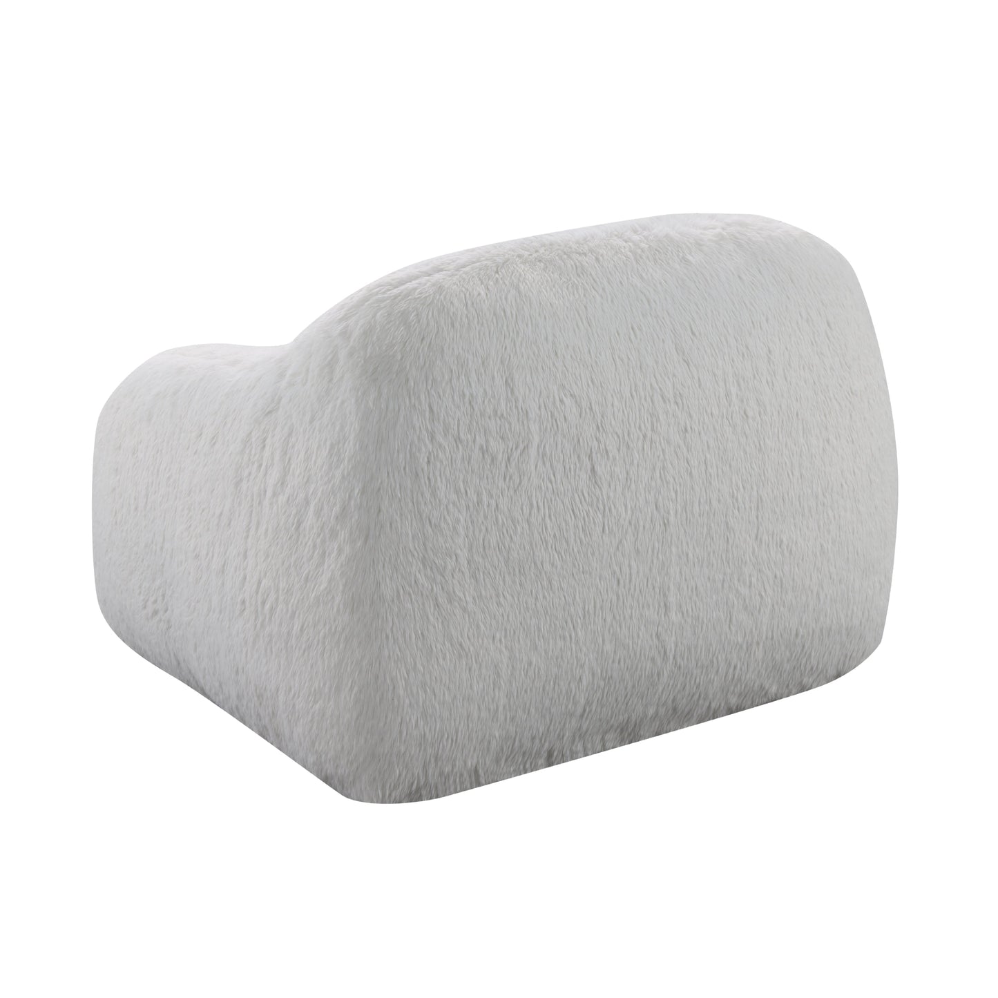 Roundhill Furniture Adell Polar Bear Faux Fur Swivel Cuddle Chair