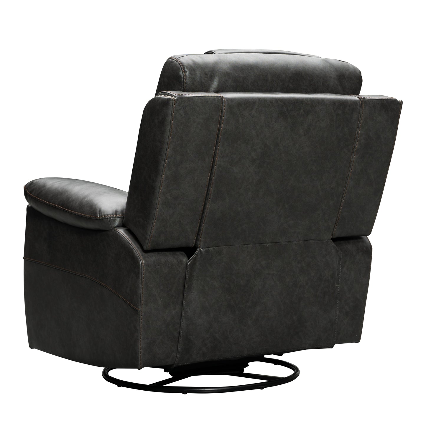 Kovel Faux Leather Recliner in Outlaw Steel