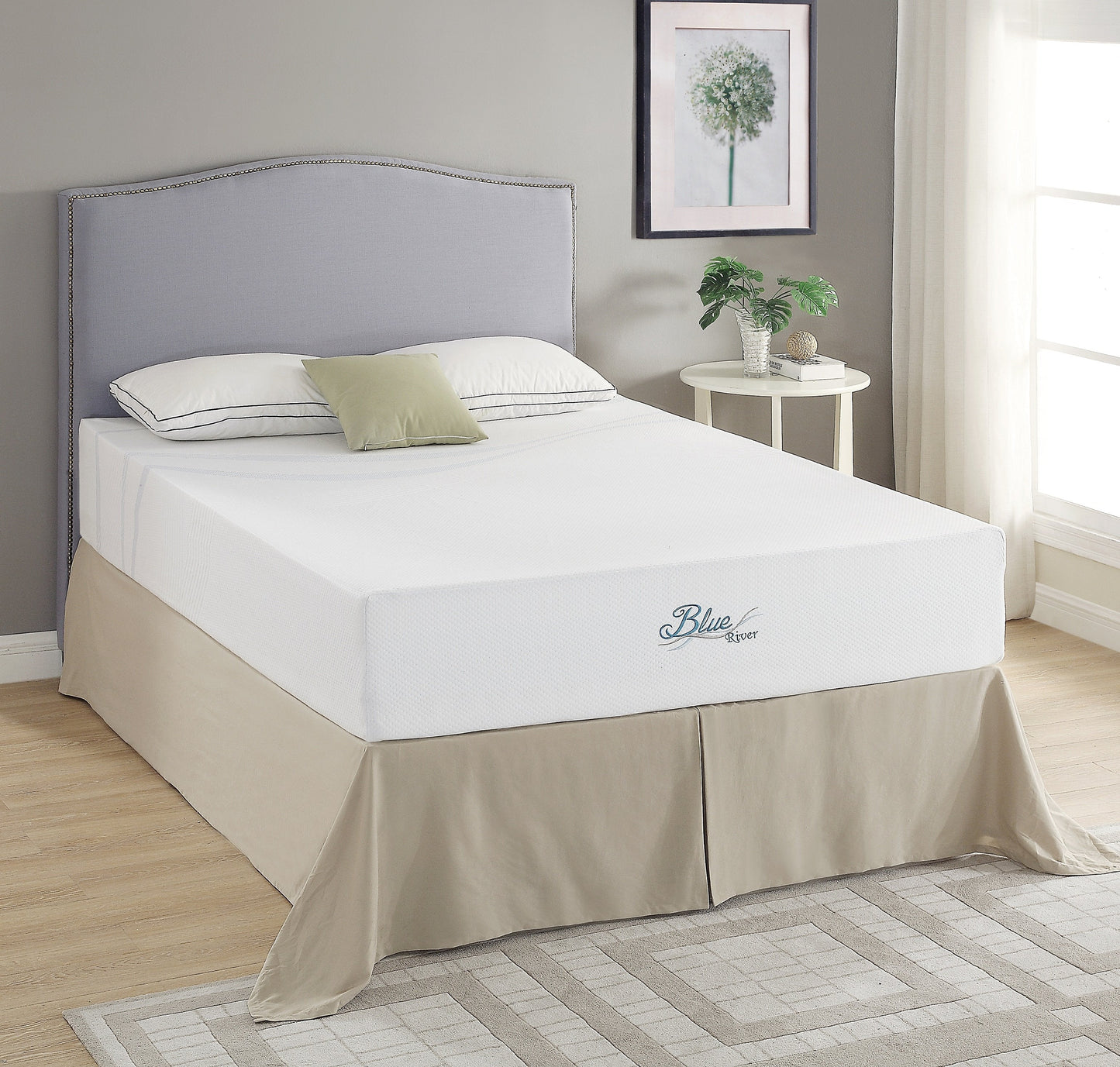 Blue River Gel-Infused Green Tea Memory Foam 12 Inch Mattress, Queen