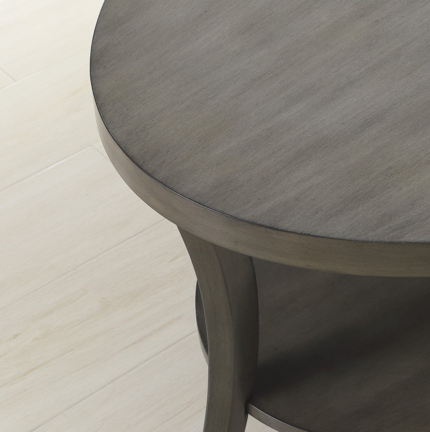 Roundhill Furniture Perth Round End Table with Shelf