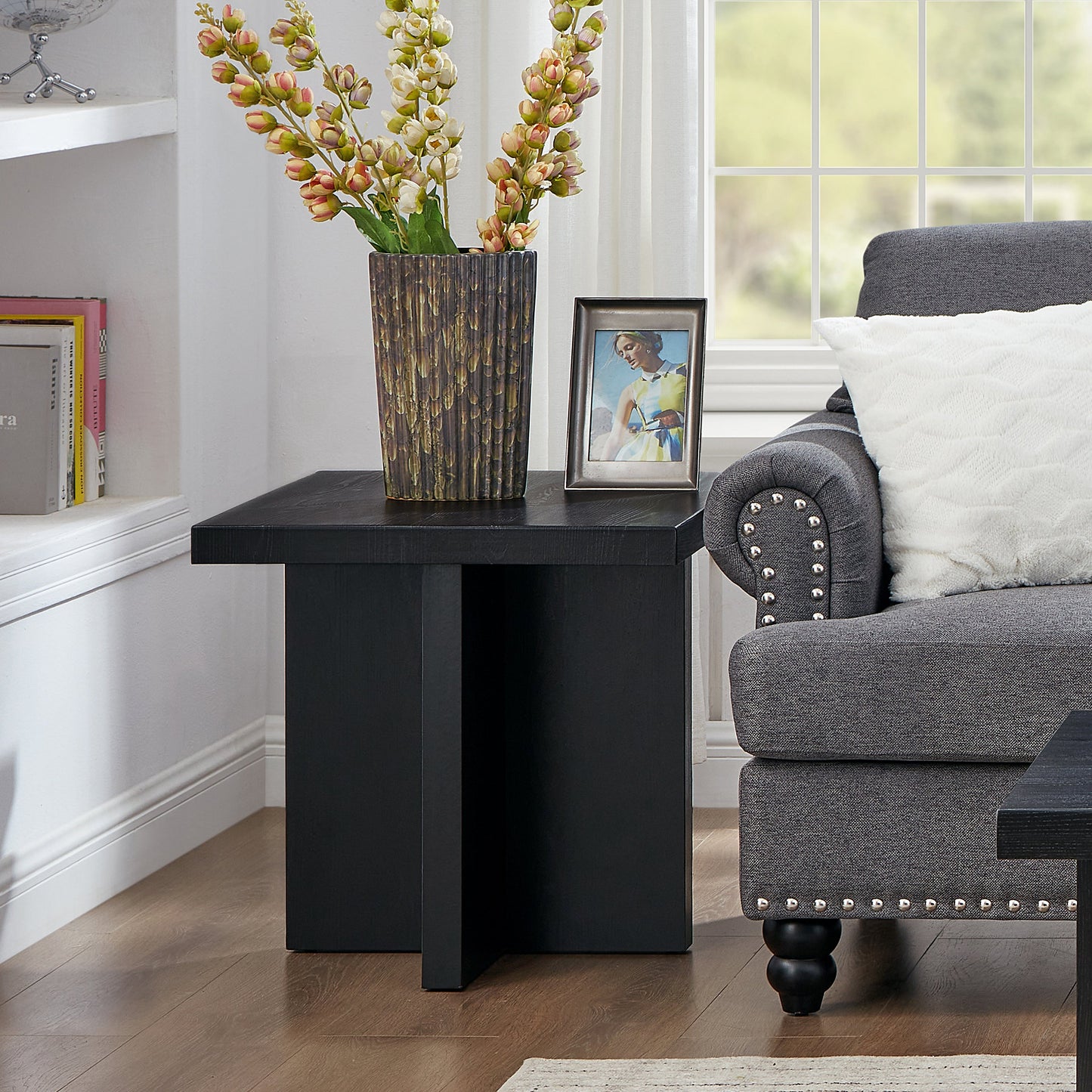 Roundhill Furniture Mchome Square End Table, Nightstand