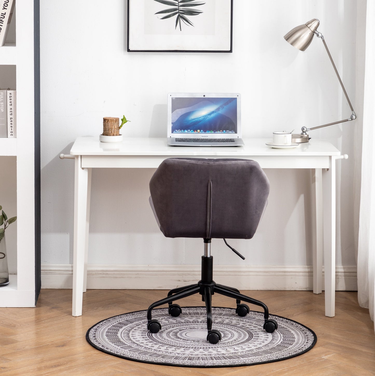 Roundhill Furniture Eldon Diamond Tufted Adjustable Swivel Office Chair