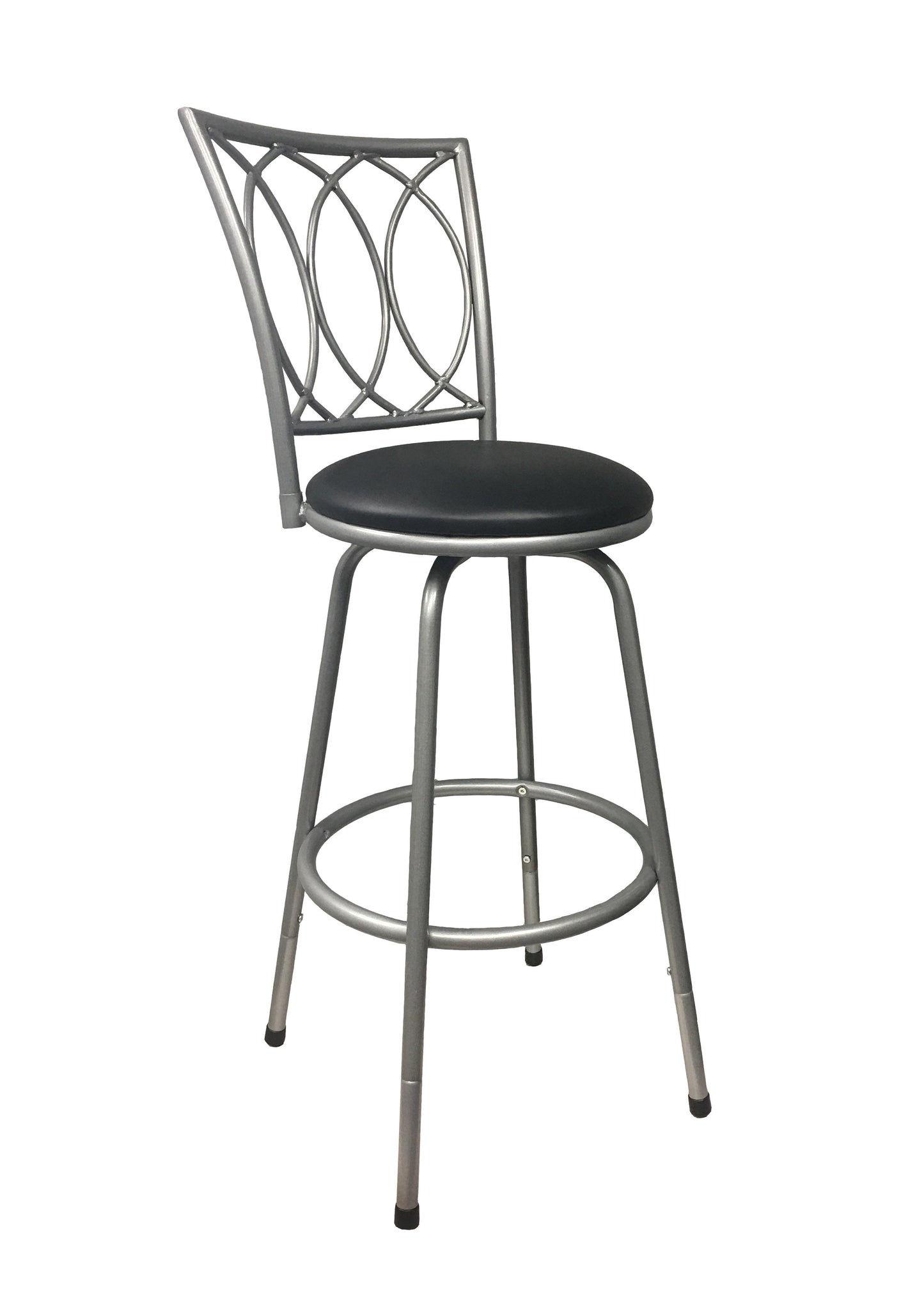 Redico Adjustable Bar/Counter Height Metal Barstool, Powder Coated Silver