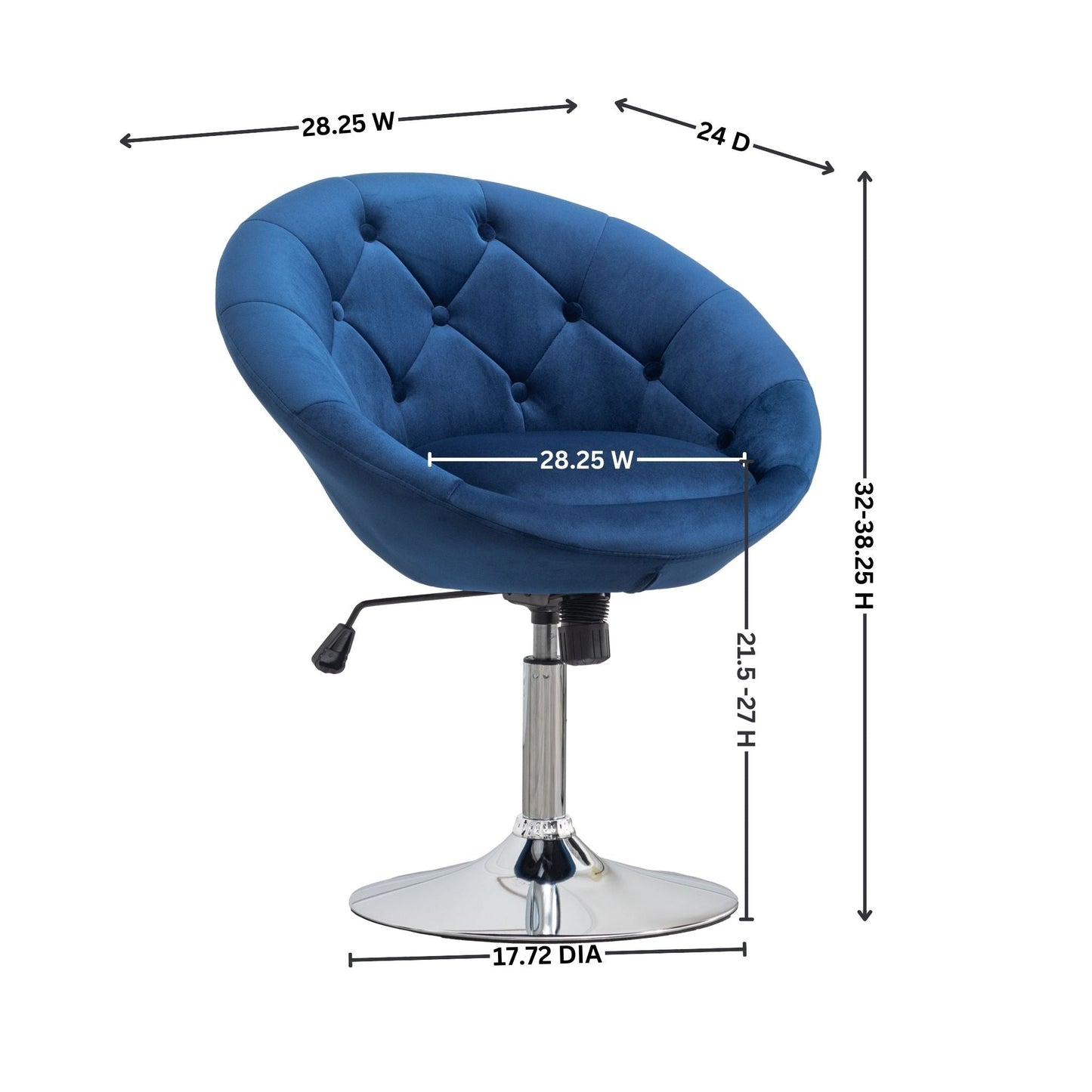 Roundhill Furniture Noas Velvet Upholstered Tufted Back Swivel Accent Chair