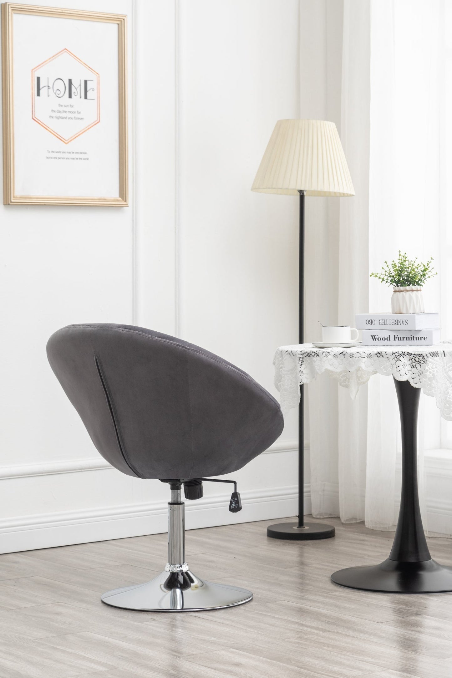 Roundhill Furniture Noas Velvet Upholstered Tufted Back Swivel Accent Chair