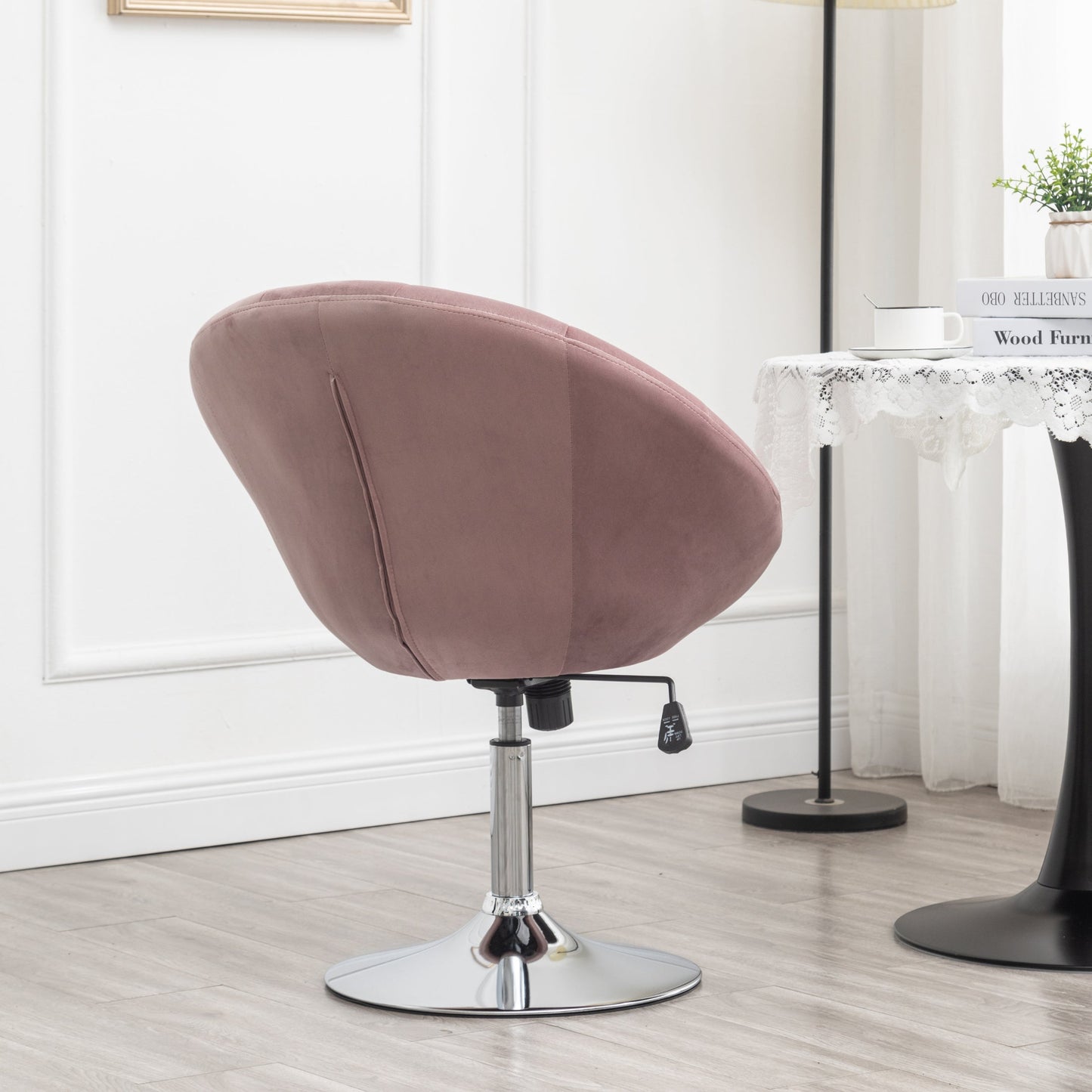 Roundhill Furniture Noas Velvet Upholstered Tufted Back Swivel Accent Chair