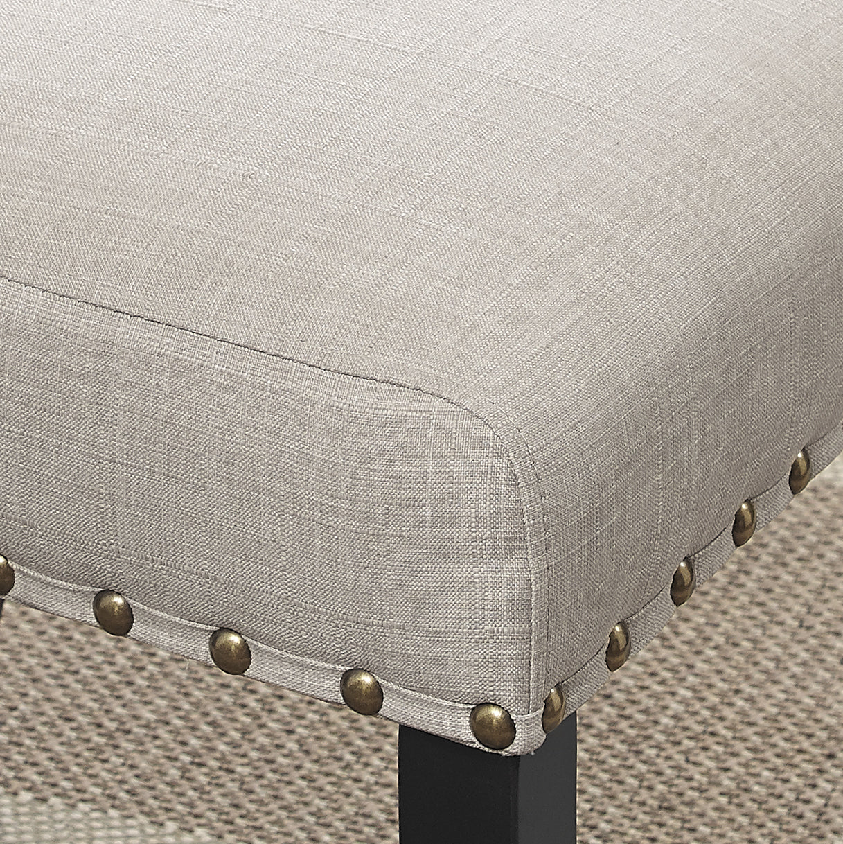 Roundhill Furniture Biony Fabric Counter Height Stools with Nailhead Trim, Set of 2