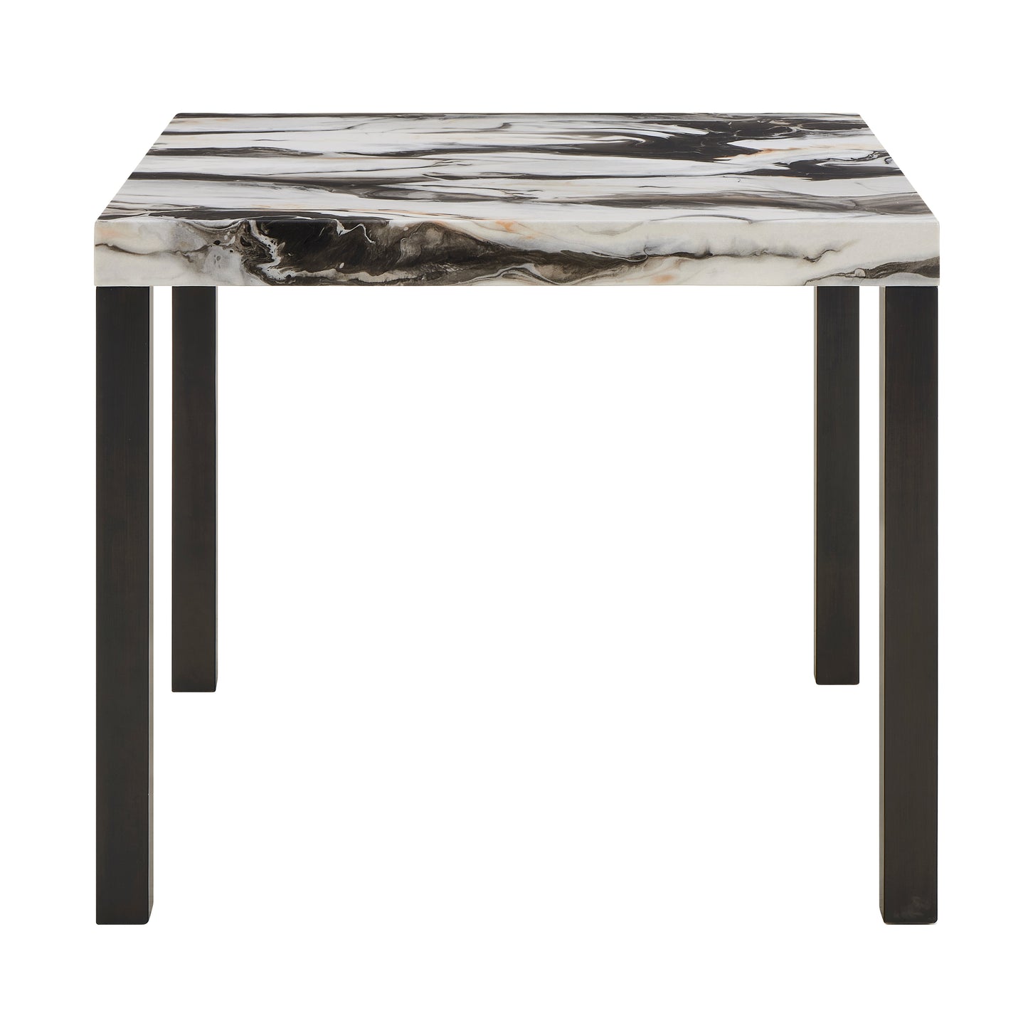 Roundhill Furniture Cavira Modern Faux Marble Counter Height Dining Table with 4 Stools