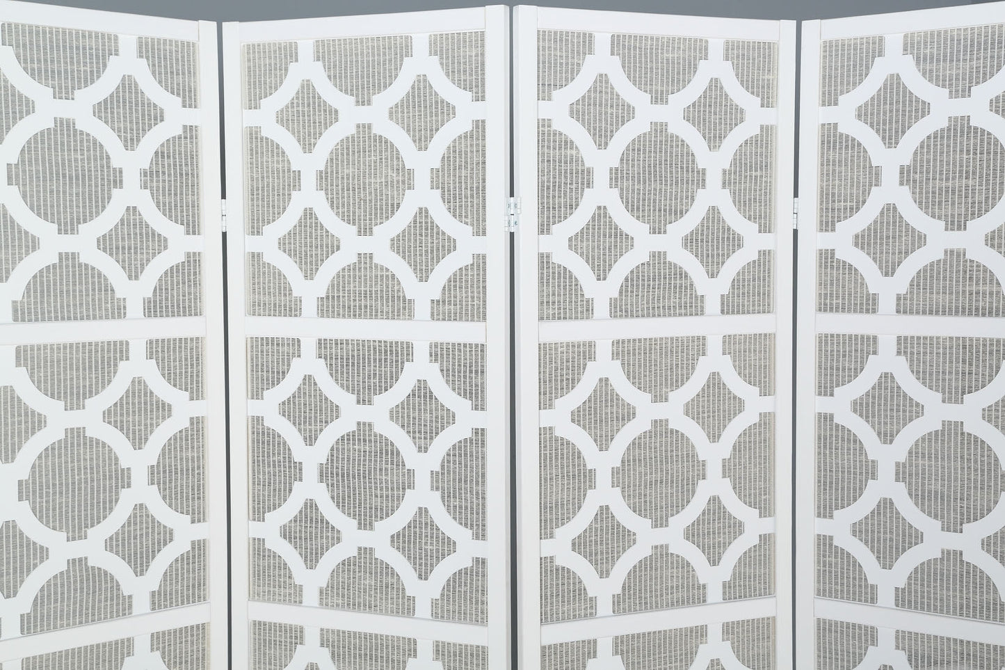 Roundhill Furniture Quarterfoil Diamond Design 4-Panel Room Divider
