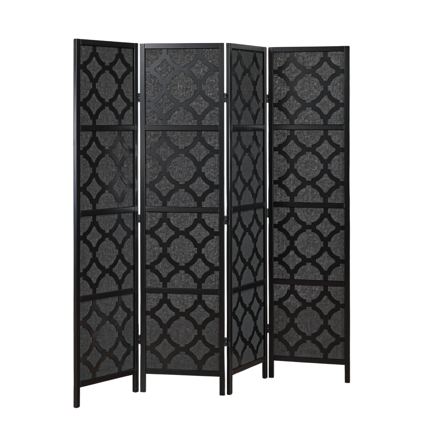 Roundhill Furniture Virelle 4-Panel Room Divider, Decorative Folding Freestanding Privacy Screen