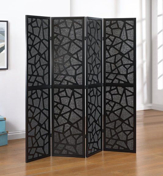 Roundhill Furniture Aurra 4-Panel Wood Room Divider, Folding Portable Partition Screen