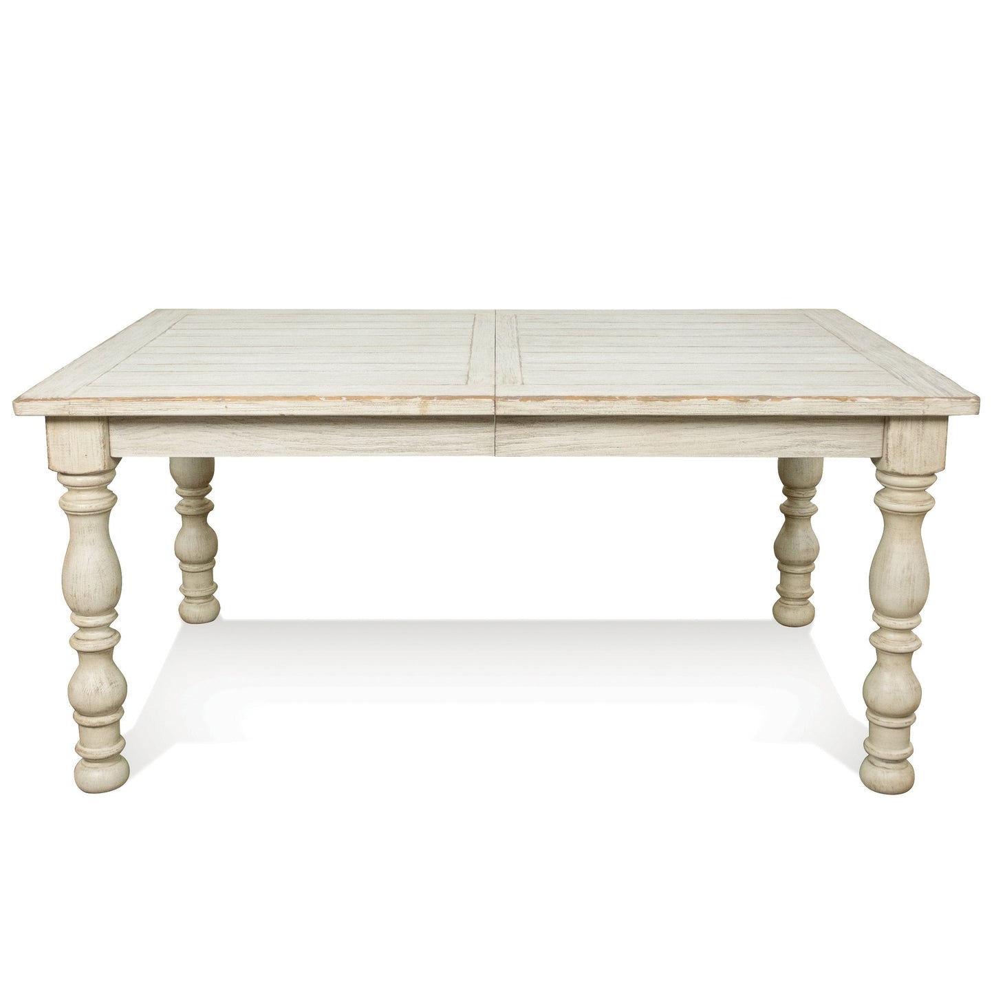 Trani Weathered Worn White 7-Piece Dining Set with Extendable Table