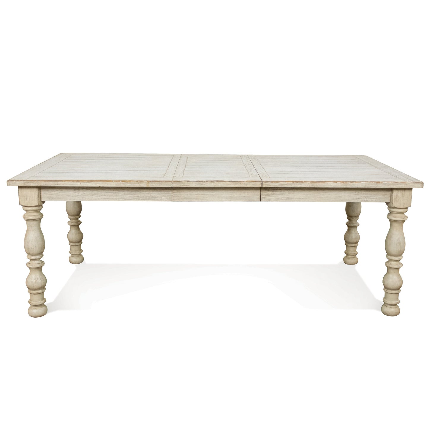 Trani Weathered Worn White 7-Piece Dining Set with Extendable Table