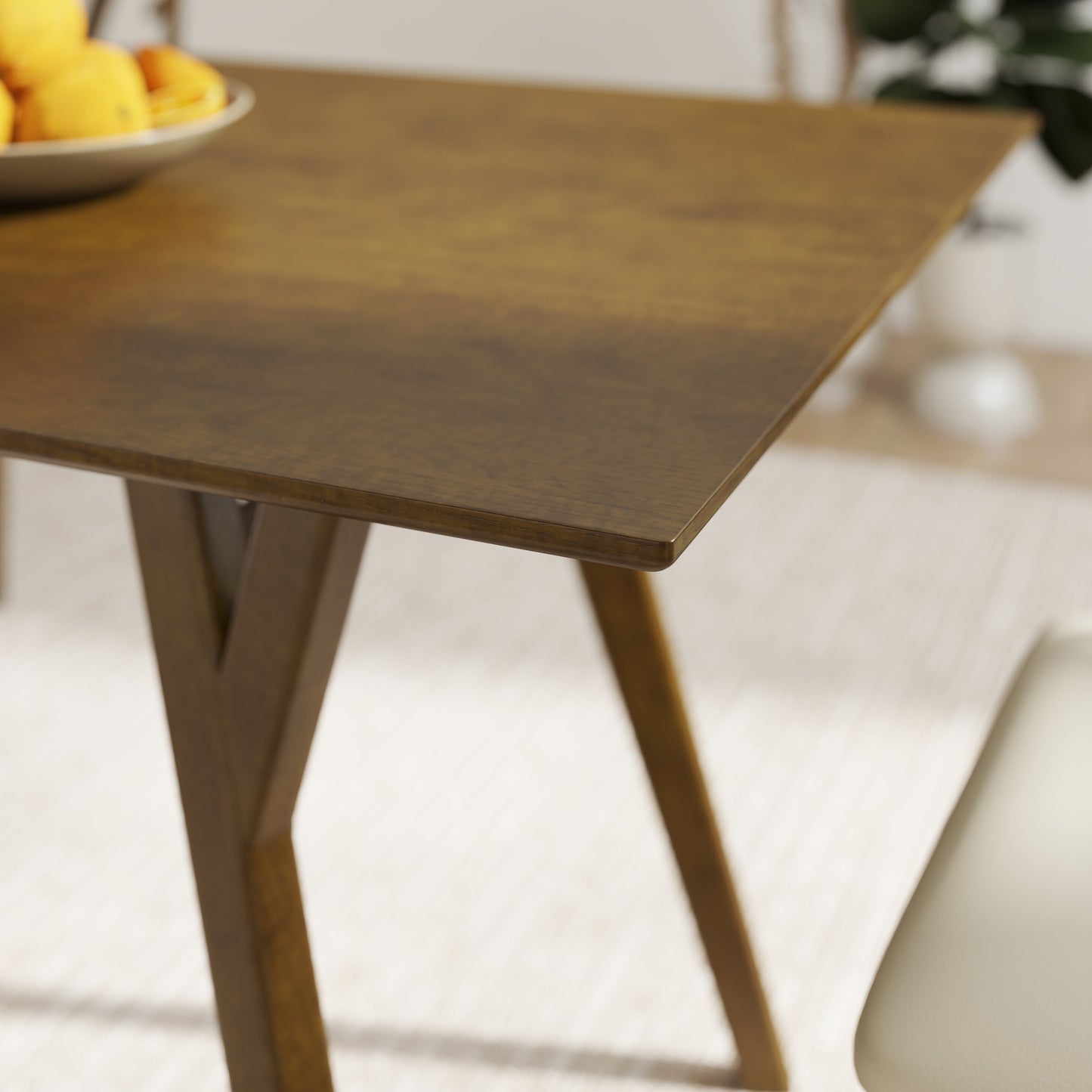 Roundhill Furniture Lavin Modern 7-Piece Dining Set, Wood Dining Table with 6 Wishbone Chairs