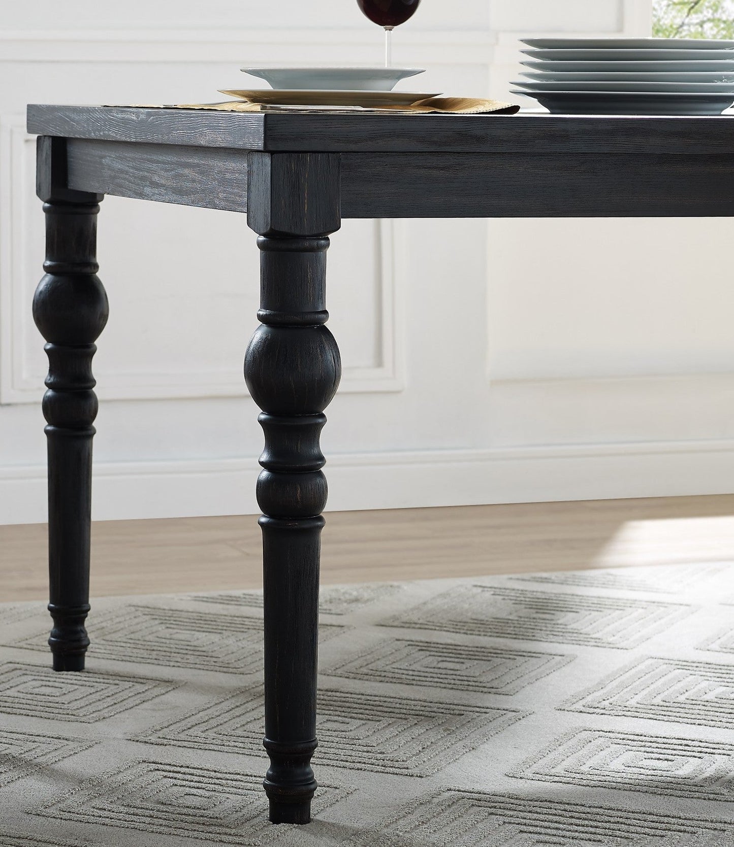 Roundhill Furniture Leviton Urban Style Dining Set: Table and 6 Chairs