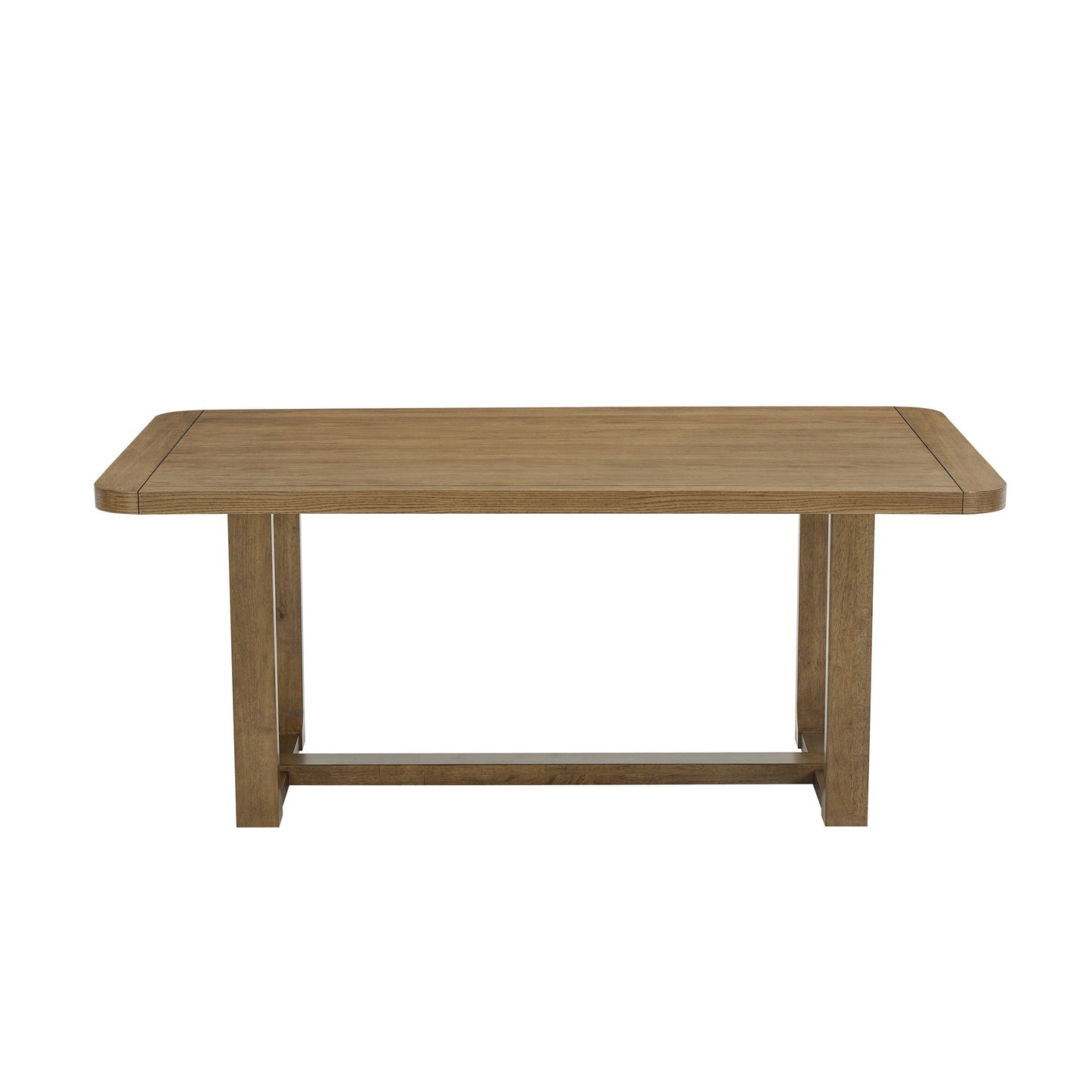 Roundhill Furniture Parker Dining Table, Trestle Base, Light Oak