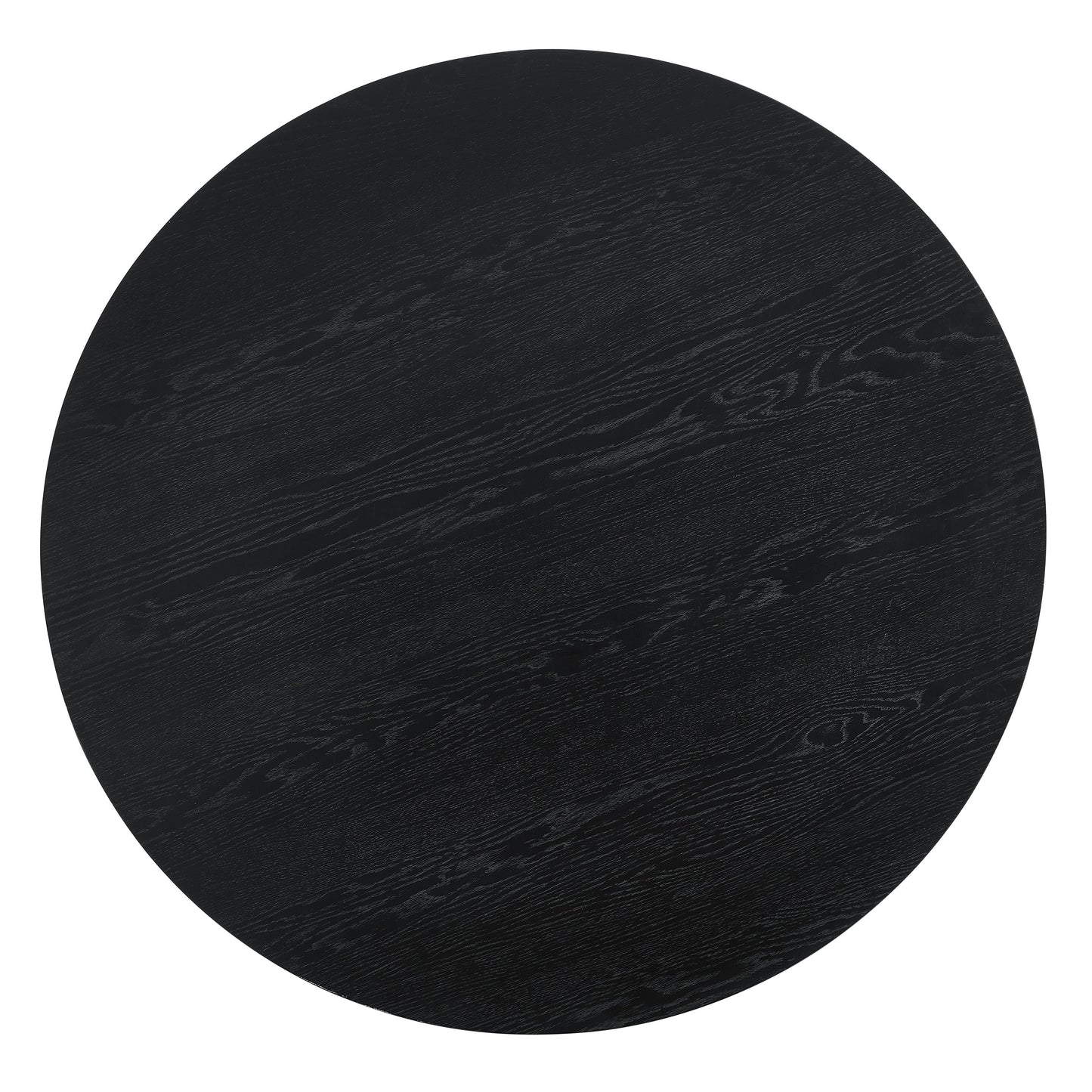 Roundhill Furniture Henriet 48" Pedestal Base Round Dining Table, Black