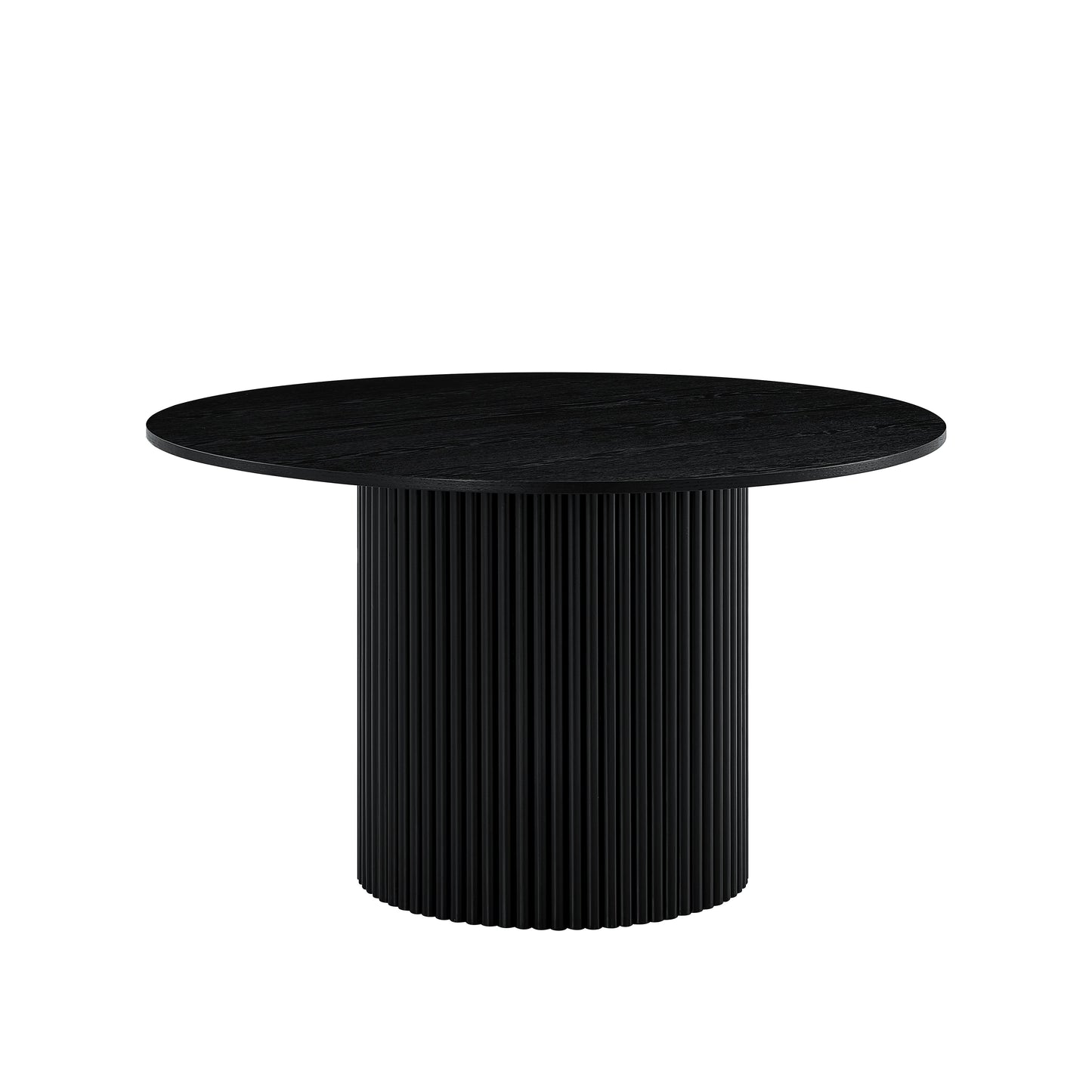 Roundhill Furniture Henriet 48" Pedestal Base Round Dining Table, Black