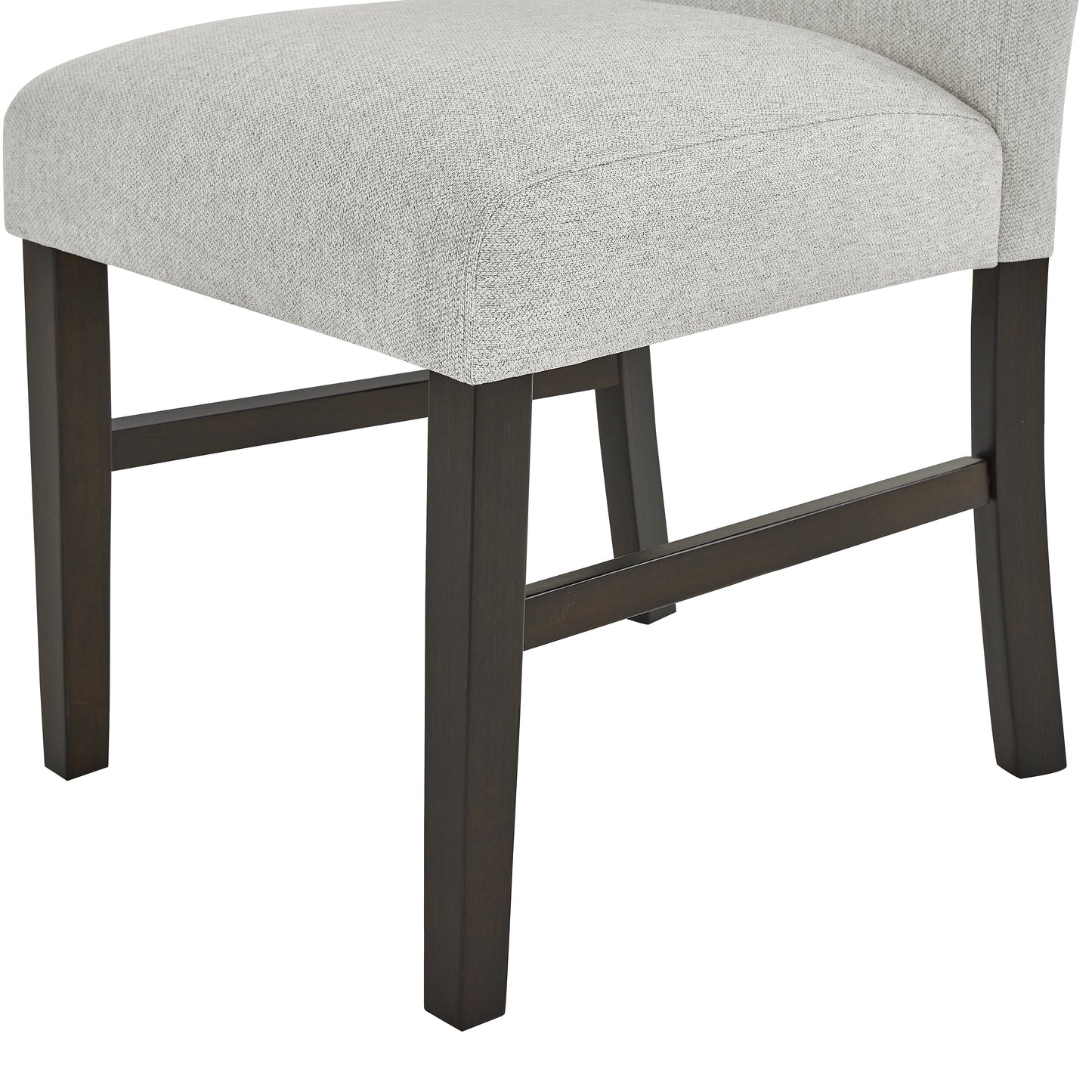 Roundhill Furniture Madison 5-Piece Dining Set, Slat-Fluted Dining Table with 4 Stylish Chairs, Gray