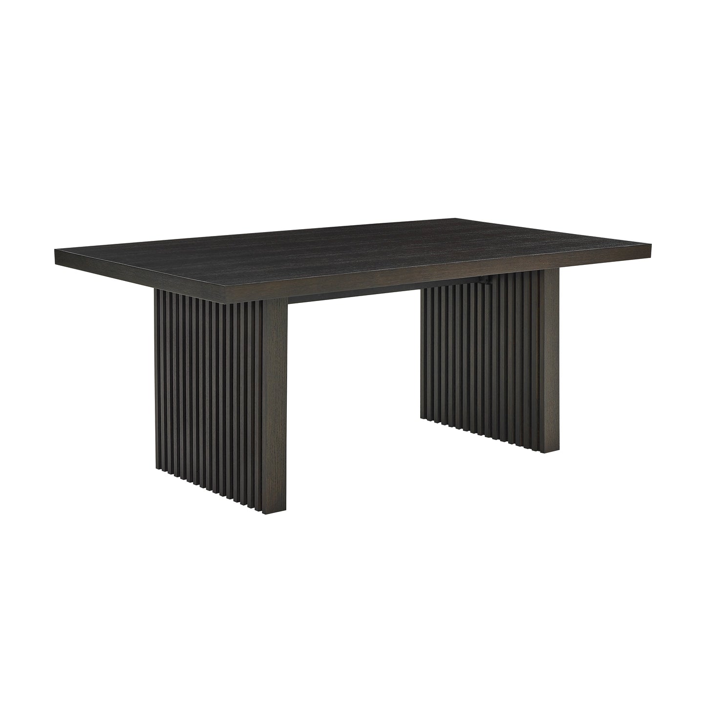 Roundhill Furniture Madison Contemporary Dining Table, Slat-Fluted Base, Espresso