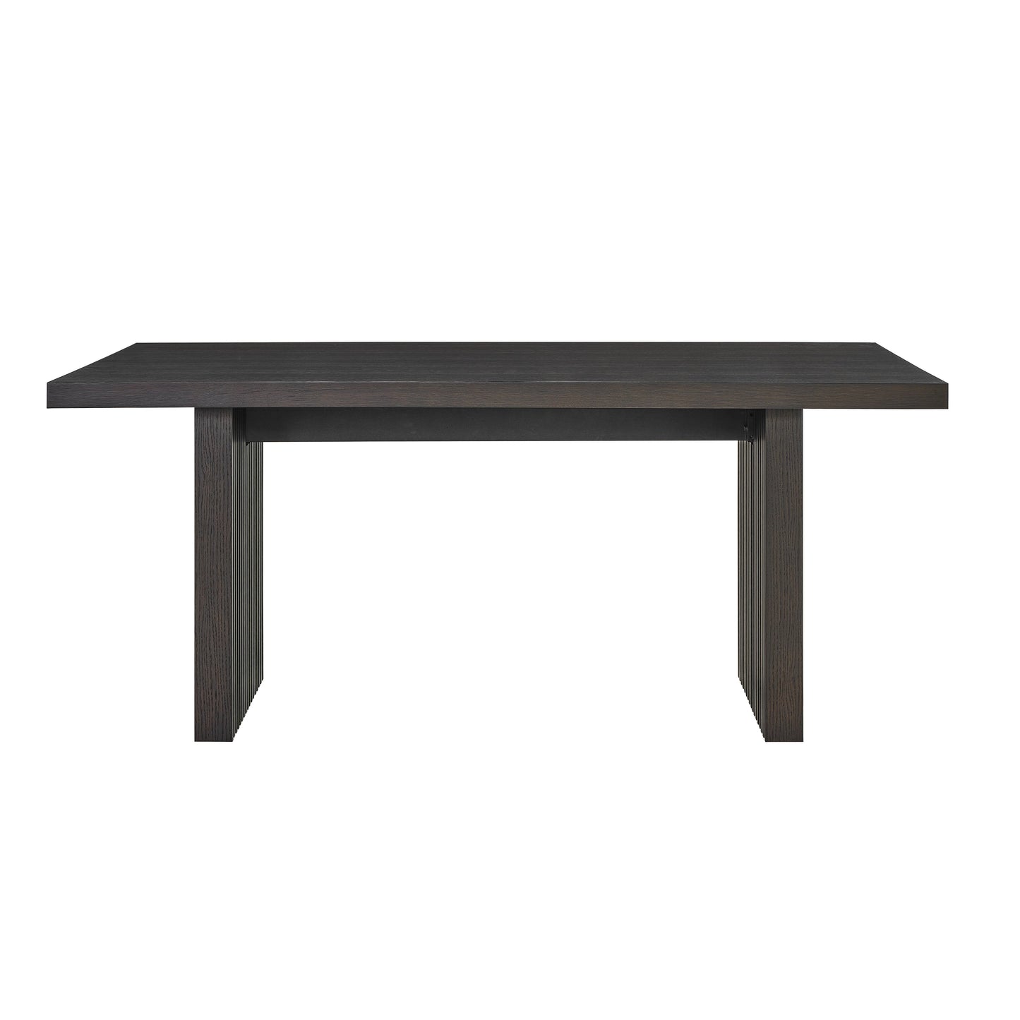 Roundhill Furniture Madison Contemporary Dining Table, Slat-Fluted Base, Espresso